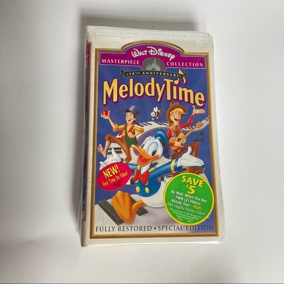 Melody Time VHS Sealed Walt Disney Movie Vintage Classic - Picture 1 of 8